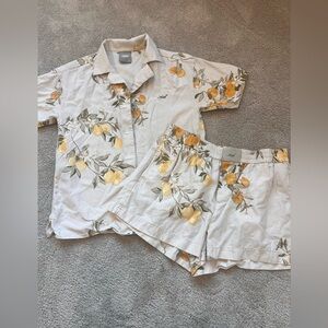 Kith Cream and Yellow Floral Women Shorts